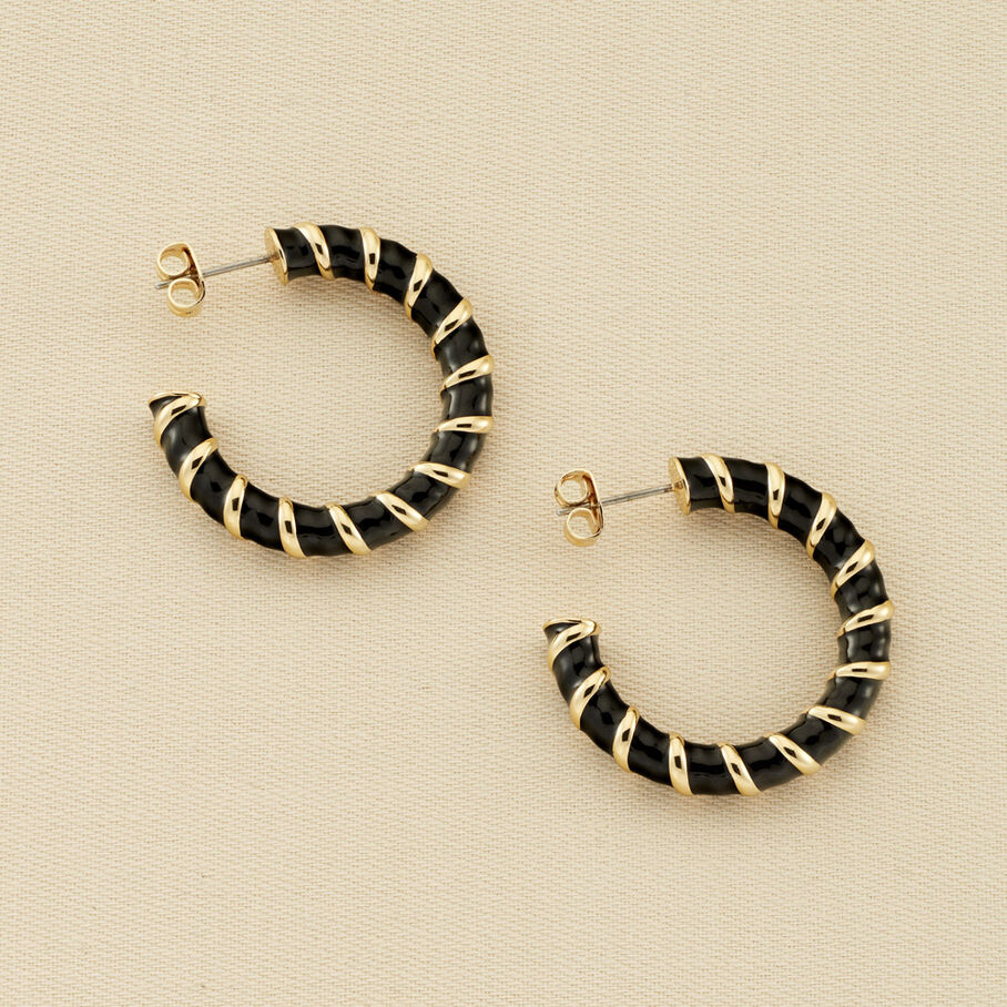 Créoles SESHA - Noir / Doré - Boucles d'oreilles  | Agatha