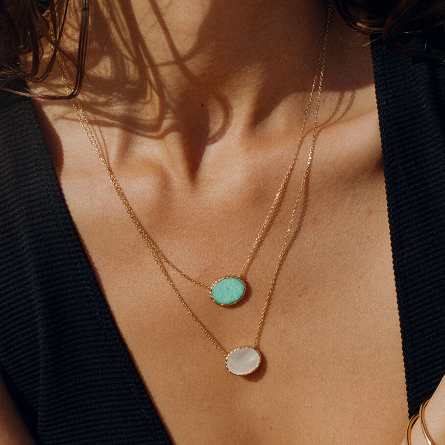 Collier mi-long ATMA - Nacre /rose - Colliers  | Agatha
