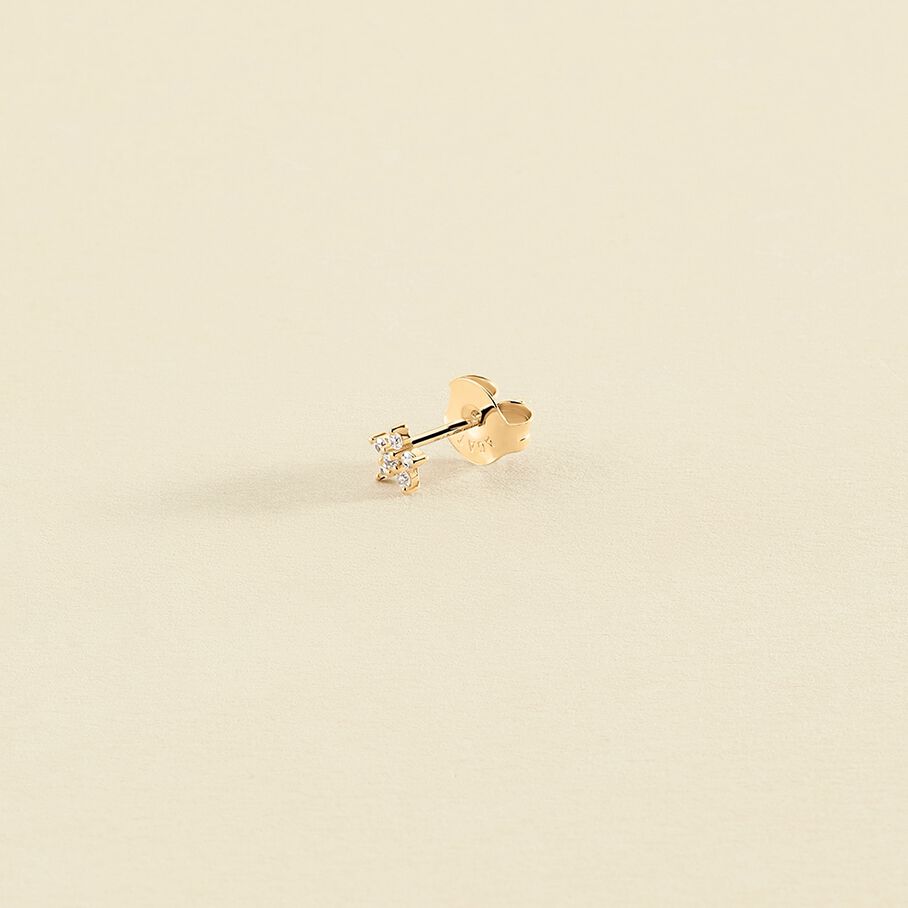 Piercing puce FLOR6 - Cristal / Doré - Piercings  | Agatha