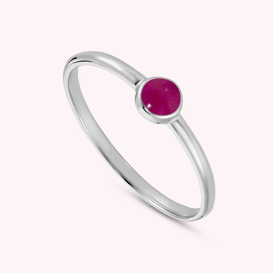 Bague fine CONFETT - Fuchsia / Argenté - Bagues  | Agatha