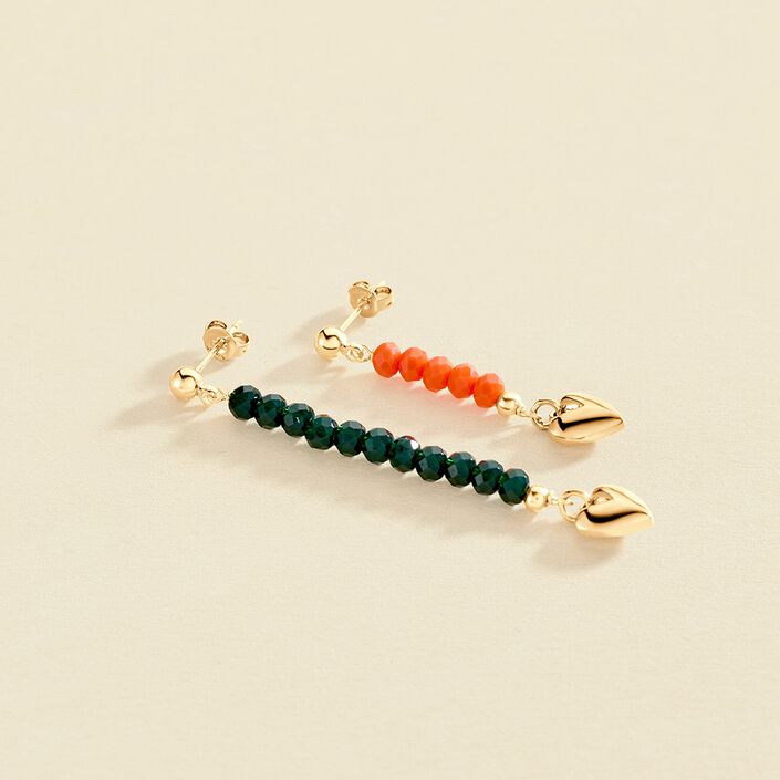 Boucles d'oreilles pendantes GAYNOR - Vert/orange - Boucles d'oreilles  | Agatha