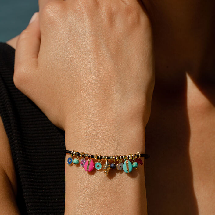 Bracelet souple CYCLADES - Multicolore / Doré - Bracelets  | Agatha