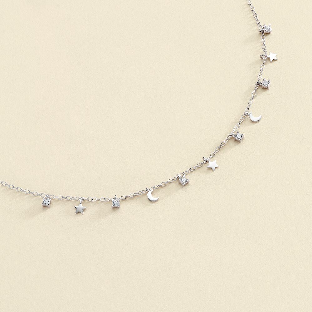 Collier ras du cou LUNITAS - Cristal / Argenté
