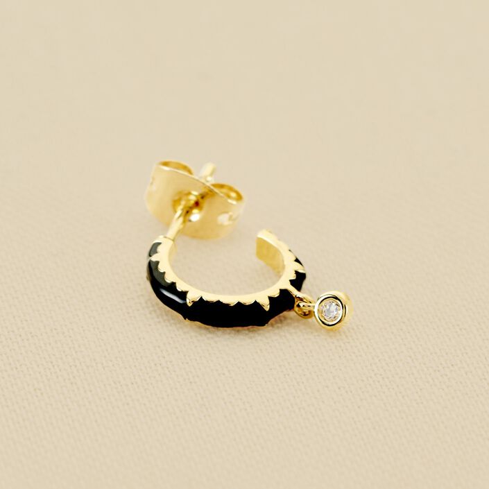 Piercing créole JUNGLY - Noir / Doré - Piercings  | Agatha
