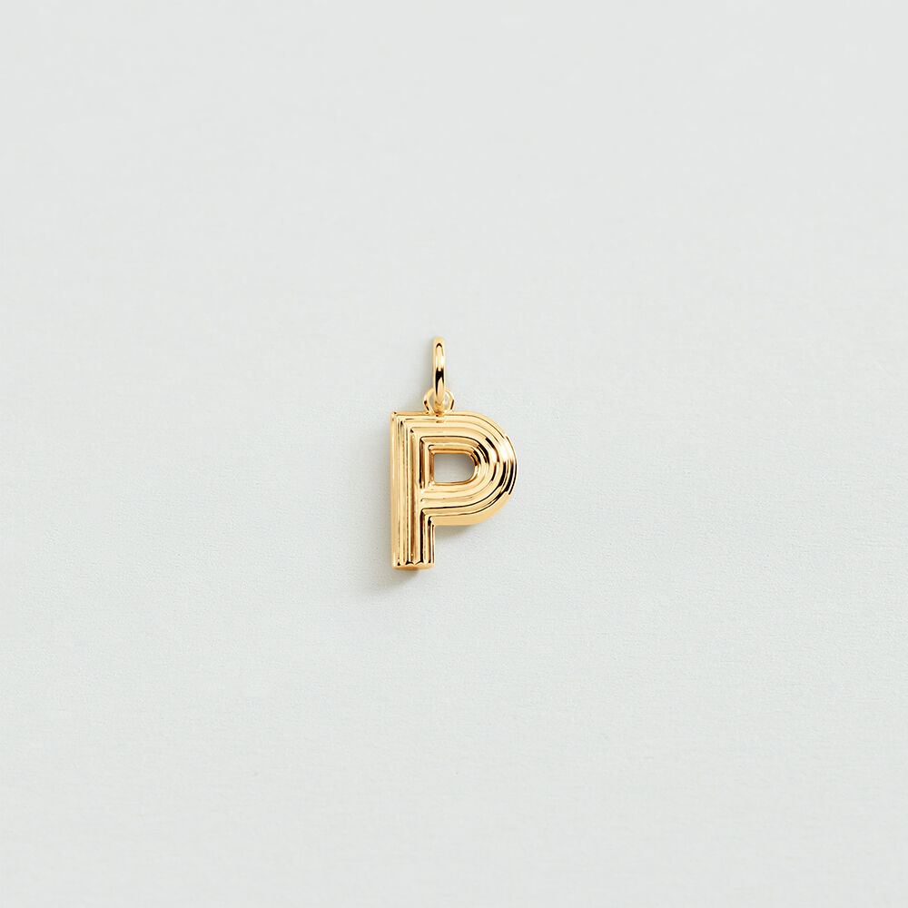 Pendentif LETTRE P - Dor&eacute; - Bijoux  | Agatha