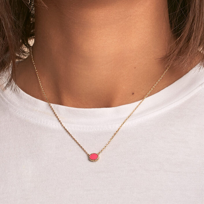 Collier ras du cou ATMA - Nacre /rose - Colliers  | Agatha