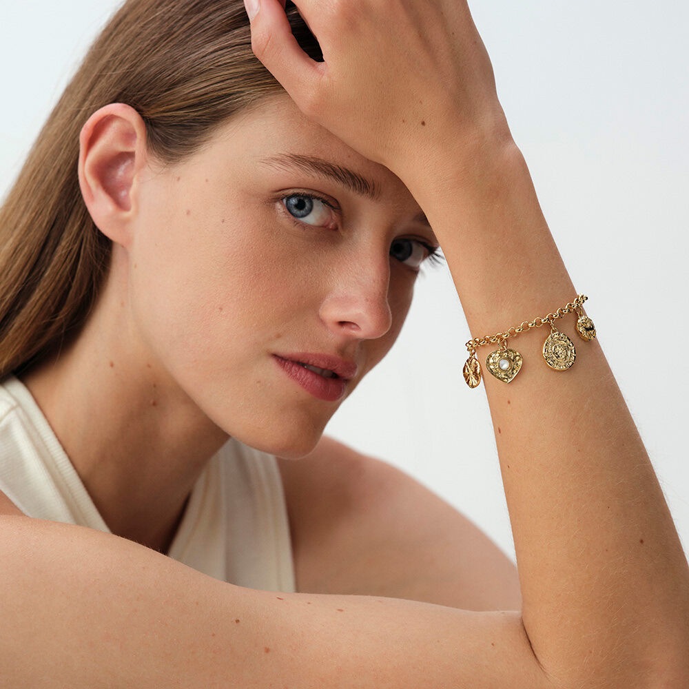 Bracelet souple PONT DES ARTS - Dor&eacute; / Blanc - Bracelets souples  | Agatha