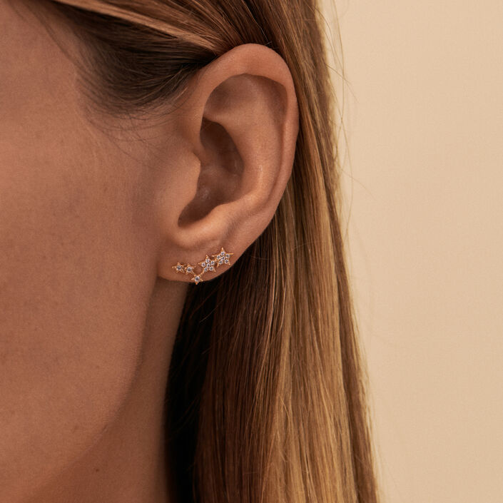Piercing puce SHINE - Cristal / Doré - Piercings  | Agatha