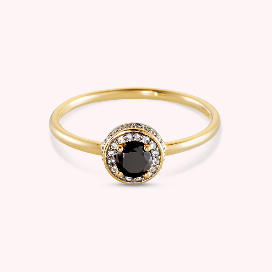 Bague fine IMPERIAL - Noir / Doré - Bagues  | Agatha