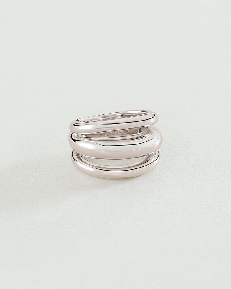 Bague large TRIJONC - Argenté - Bagues fantaisie  | Agatha Bague large TRIJONC - Argenté - Bagues fantaisie  | Agatha