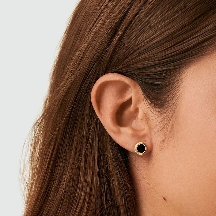 Boucles d'oreilles puces MOONONYX - Onyx - Boucles d'oreilles puces  | Agatha