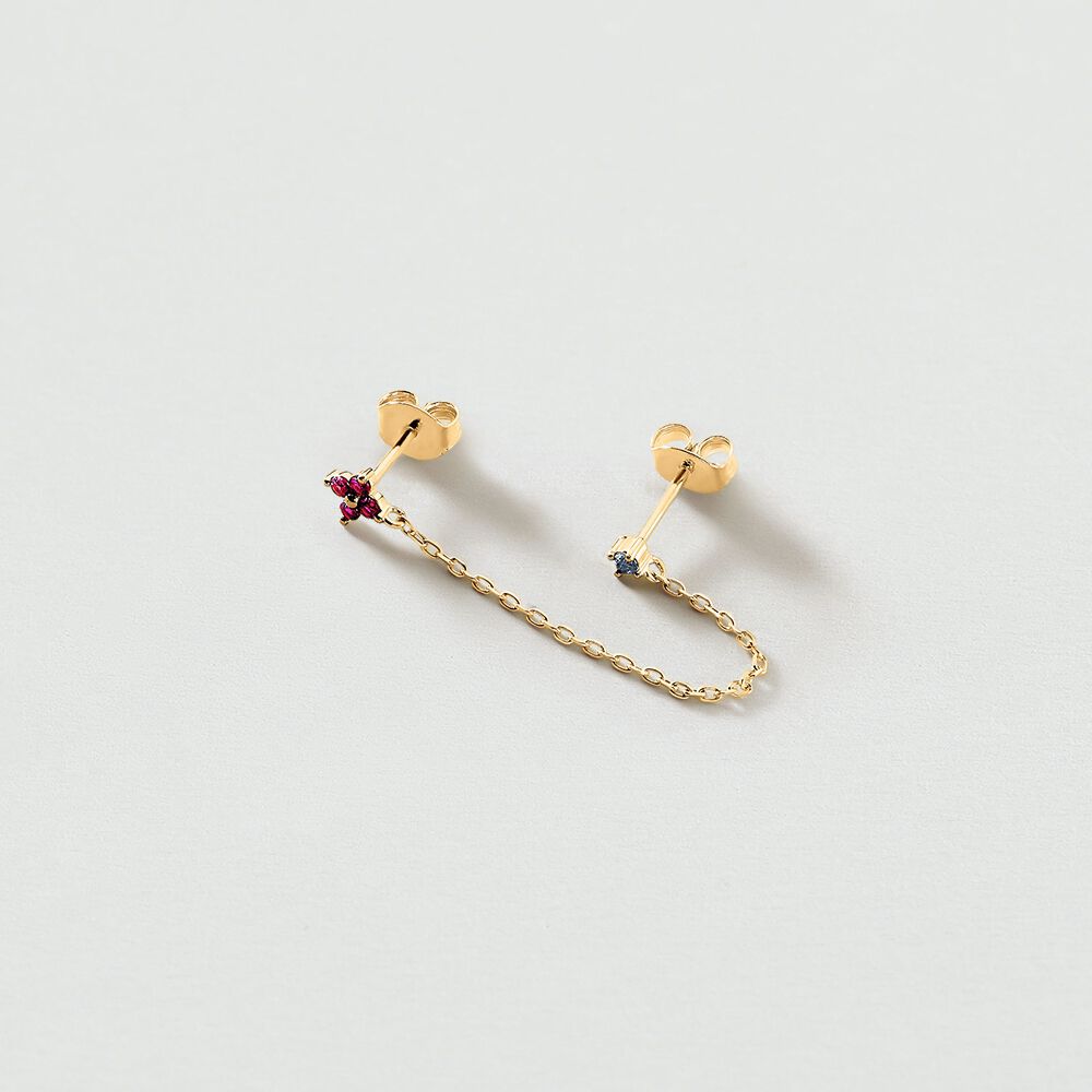 Piercing puce MIX& MATCH - Rose / Dor&eacute; - Argent v&eacute;ritable  | Agatha