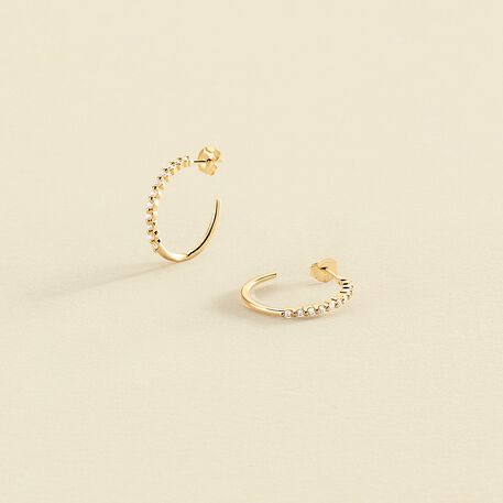 Créoles BELOVED - Cristal / Doré - Boucles d'oreilles  | Agatha