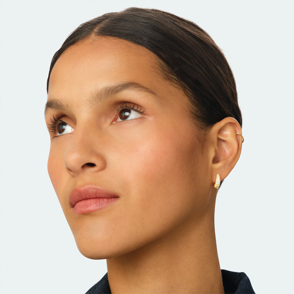 Cr&eacute;ole &agrave; l'unit&eacute; PAV&Eacute;E MIX & MATCH - Cristal / Dor&eacute; - Boucles d'oreilles  | Agatha