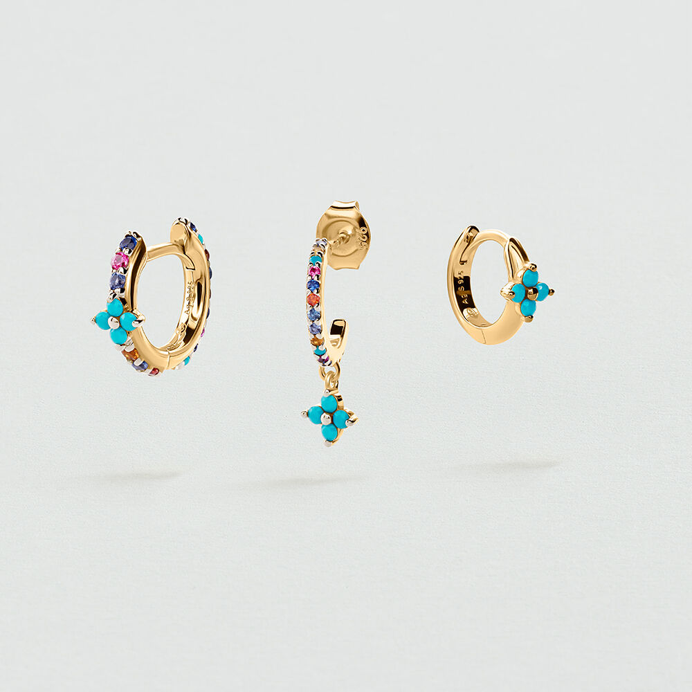 Set de boucles d'oreilles EAR20BELOVED - Multicolore / Dor&eacute; - Cr&eacute;oles  | Agatha