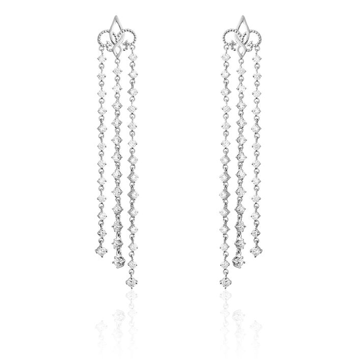 Boucles d'oreilles pendantes FLEURLYS - Cristal / Argenté - Boucles d'oreilles  | Agatha