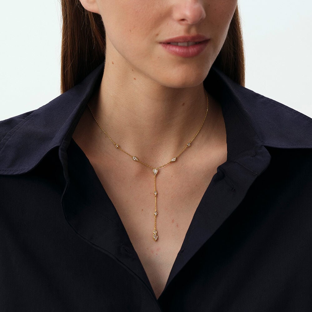 Collier mi-long CANDY - Cristal / Doré - Colliers mi-long  | Agatha