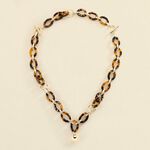 Collier mi-long BOUCLE - Ecaille / Doré - Colliers  | Agatha