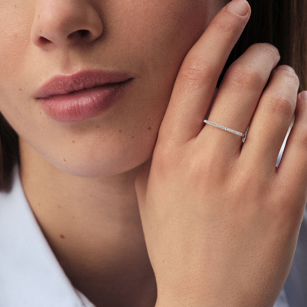 Bague fine BARSHINE - Cristal / Argent&eacute; - Bagues avec pierre  | Agatha