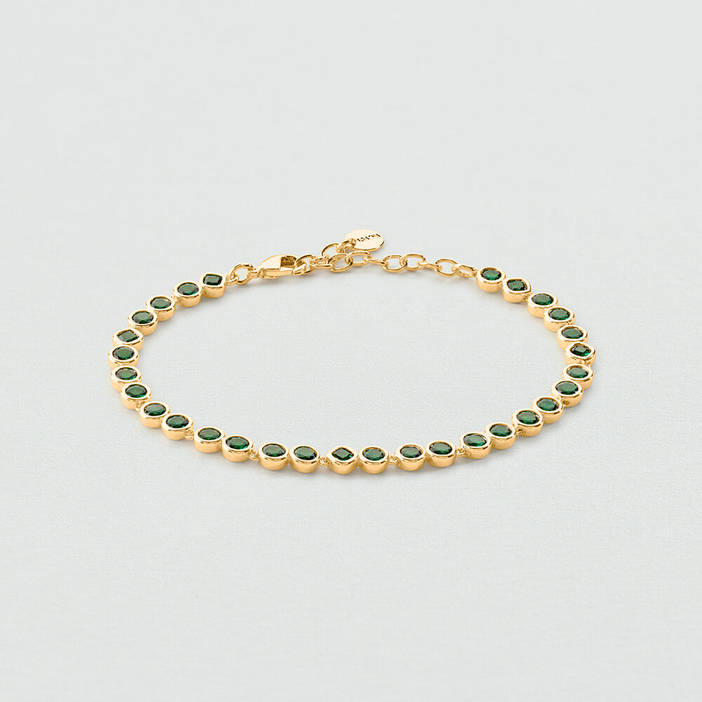 Bracelet souple RIVIERE SAINT GERMAIN - Vert / Dor&eacute; - Bracelets souples  | Agatha