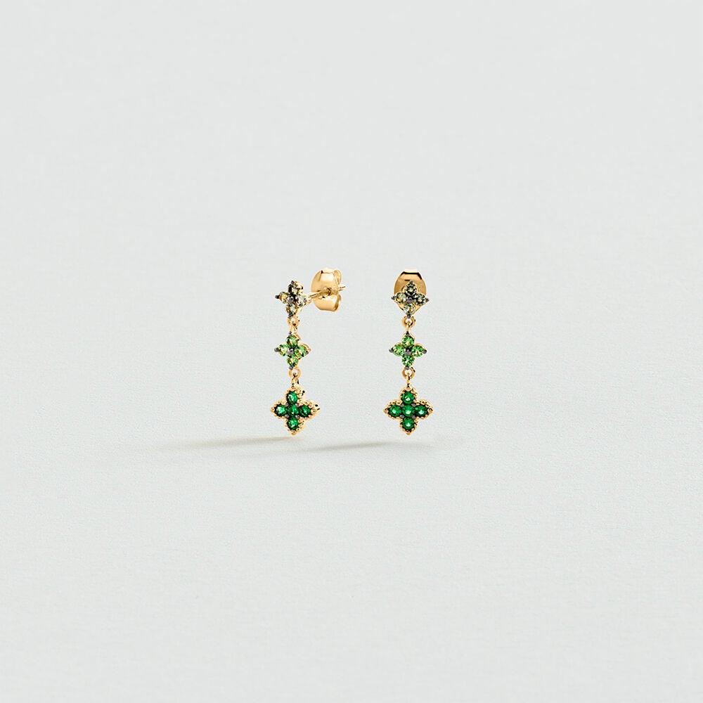 Boucles d'oreilles pendantes BELOVED - Vert / Dor&eacute; - Boucles d'oreilles pendantes  | Agatha