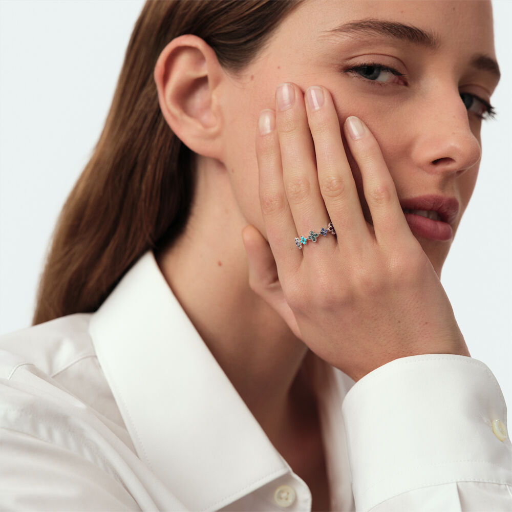 Bague fine BELOVED - Multicolore / Argent&eacute; - Bagues fines  | Agatha