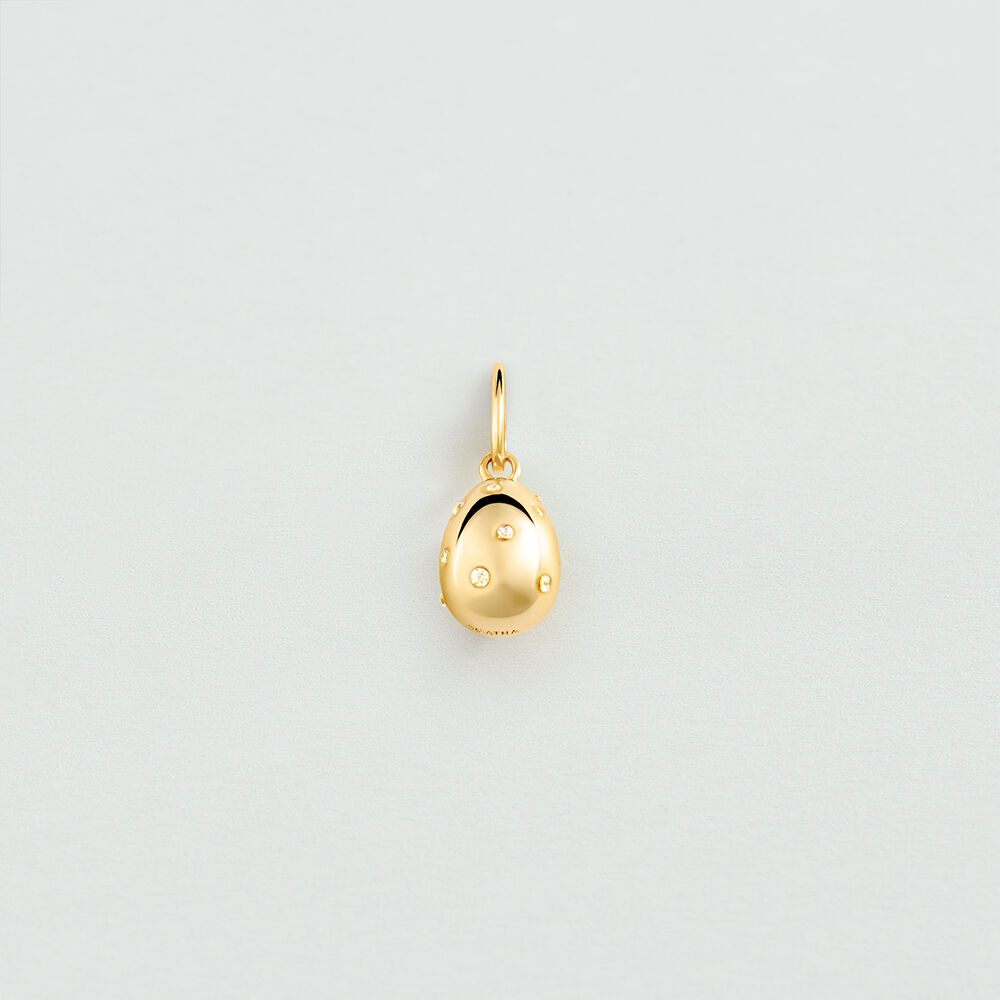 Pendentif OEUF PAVE - Cristal / Dor&eacute; - Bijoux  | Agatha