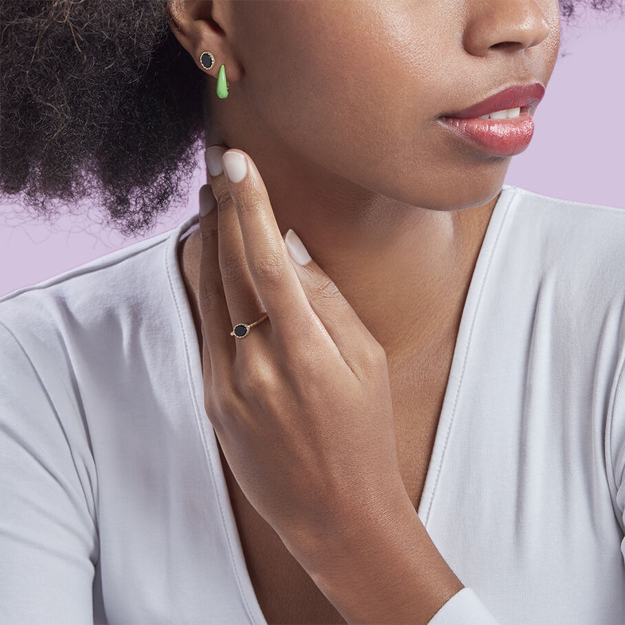 Créoles ATMA - Vert / Doré - Boucles d'oreilles  | Agatha