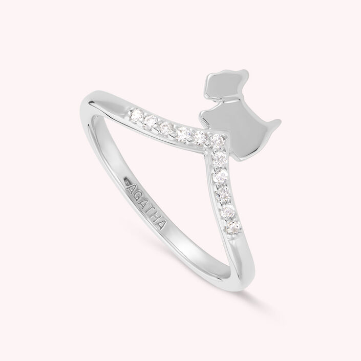 Bague fine SCOTJOE - Cristal / Argenté - Bagues  | Agatha