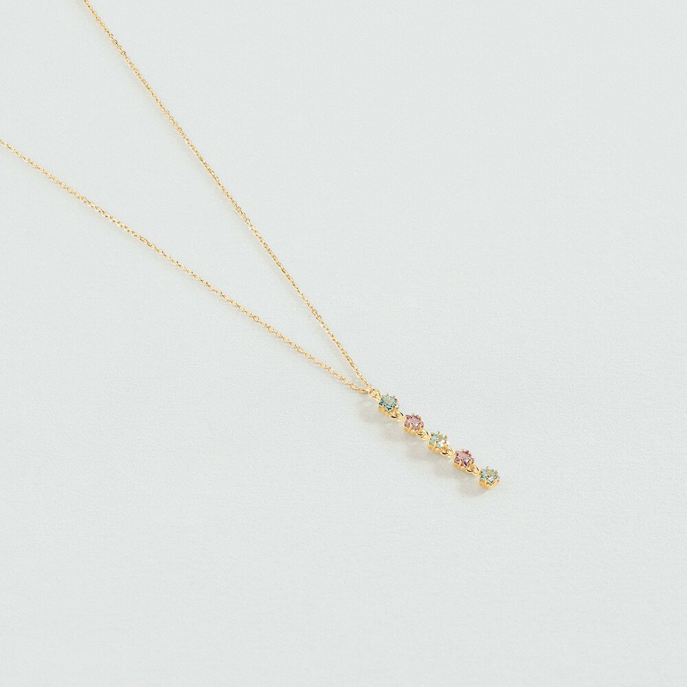 Collier mi-long SPACEAG - Multicolore / Dor&eacute; - Colliers fantaisie  | Agatha