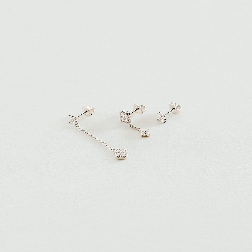 Piercing puce BELOVED - Cristal / Argent&eacute; - Argent v&eacute;ritable  | Agatha