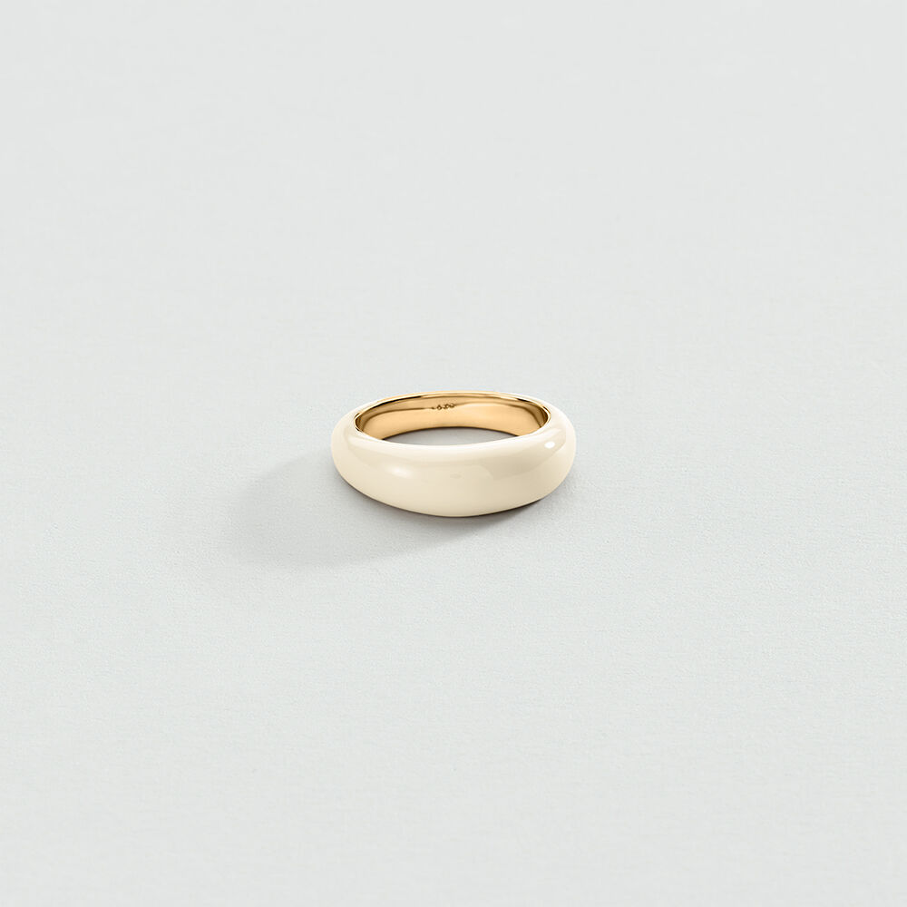 Bague fine LEO - Blanc / Doré - Bagues fines  | Agatha