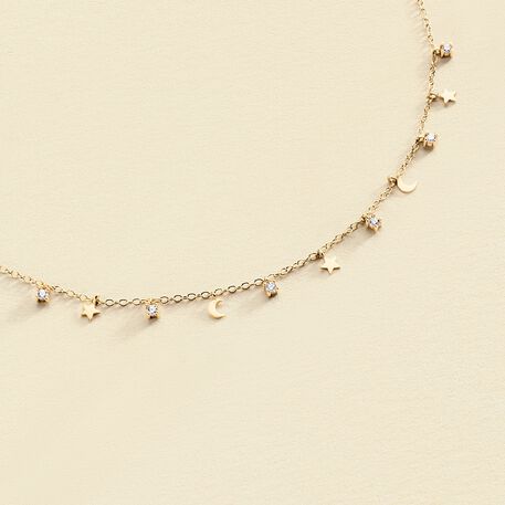 Collier ras du cou LUNITAS - Cristal / Doré - Colliers  | Agatha