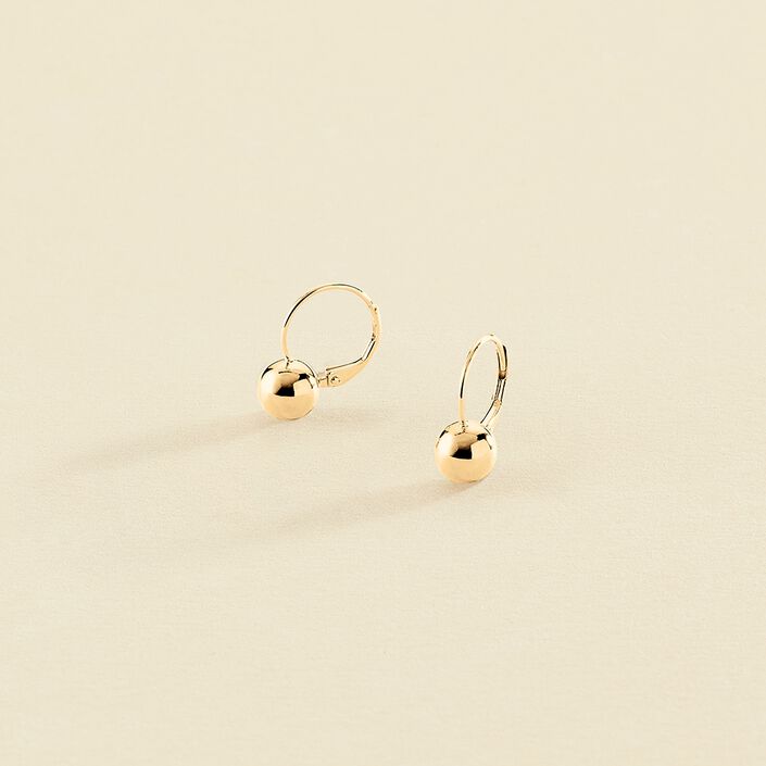Boucles d'oreilles pendantes BOUL - Doré - Boucles d'oreilles  | Agatha