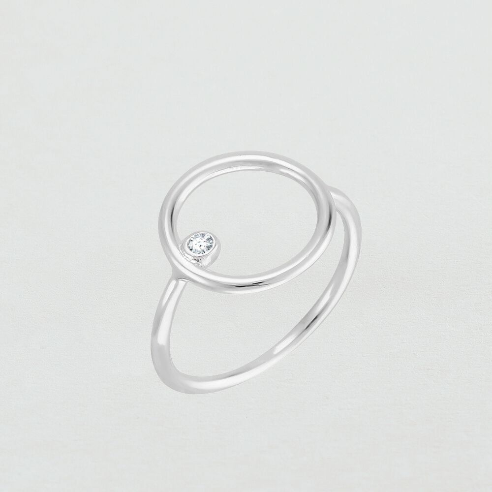 Bague fine PHOEBE - Cristal / Argenté - Outlet  | Agatha