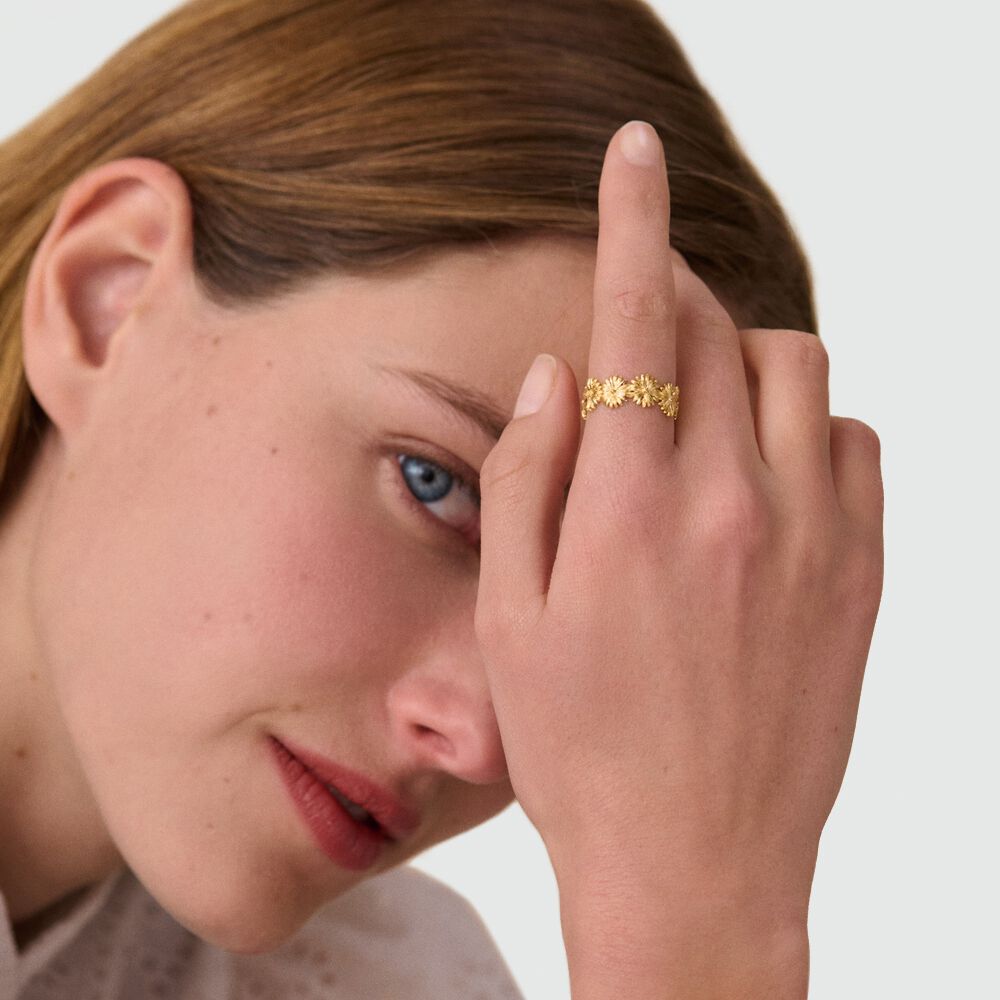 Bague large BLOSSOM - Dor&eacute; - Bagues fantaisie  | Agatha