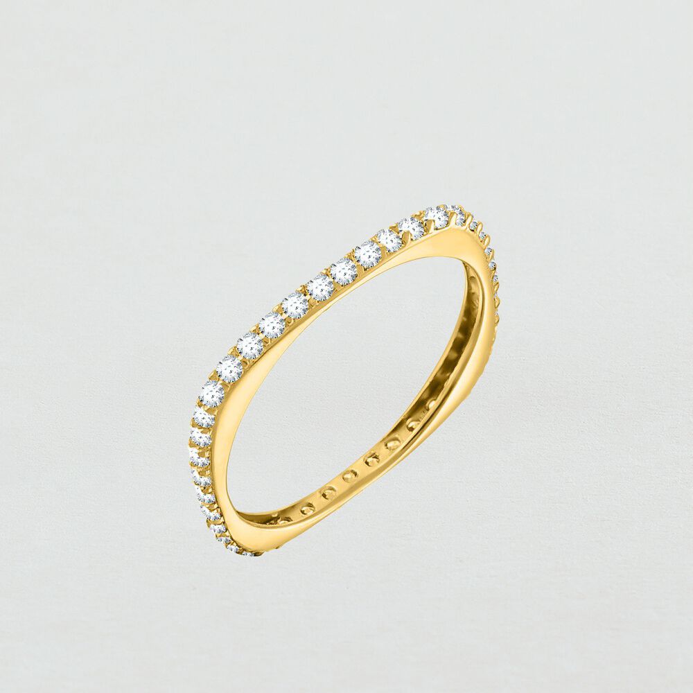 Bague fine CARRE - Cristal / Doré - Bagues fines  | Agatha