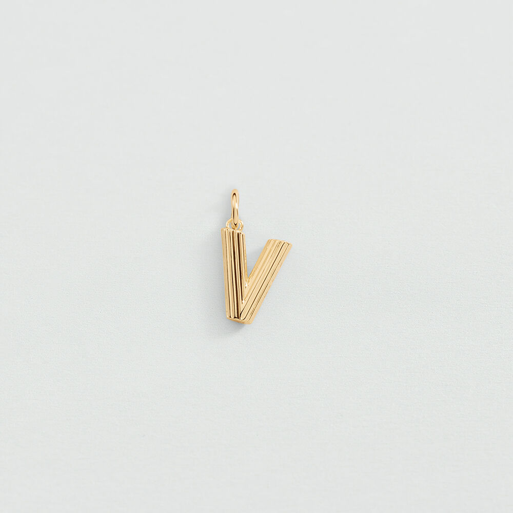 Pendentif LETTRE V - Dor&eacute; - Bijoux  | Agatha