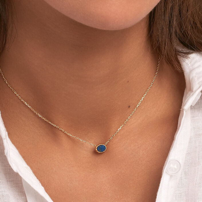 Collier ras du cou ATMA - Lapis/ bleu - Colliers  | Agatha