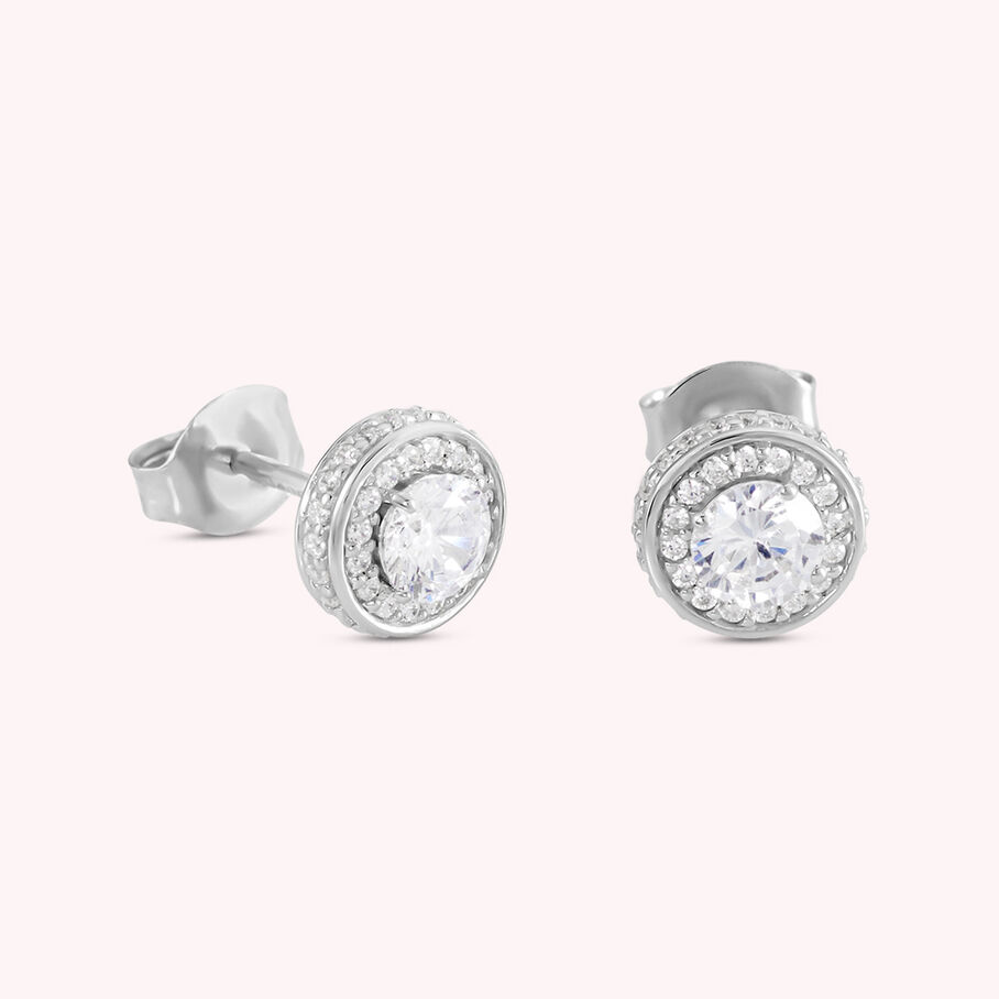 Boucles d'oreilles puces IMPERIAL - Cristal / Argenté - Boucles d'oreilles puces  | Agatha