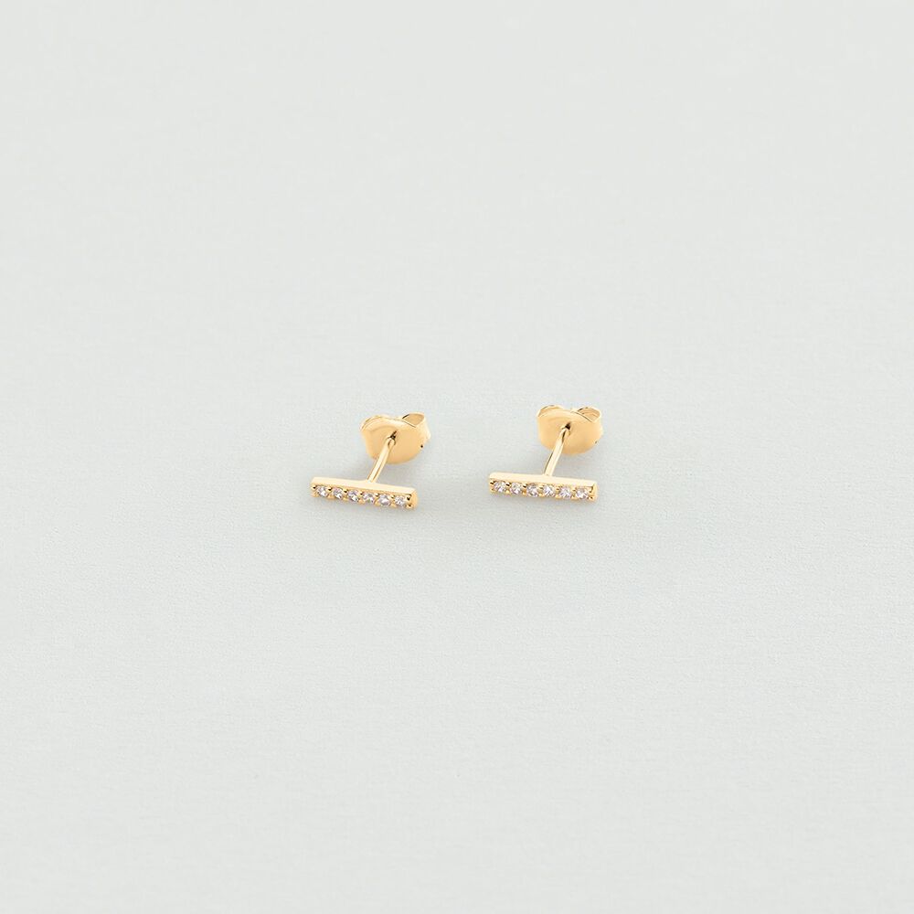 Boucles d'oreilles puces BARSHINE - Cristal / Doré - Boucles d'oreilles puces  | Agatha