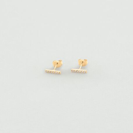 Boucles d'oreilles puces BARSHINE - Cristal / Doré - Boucles d'oreilles puces  | Agatha