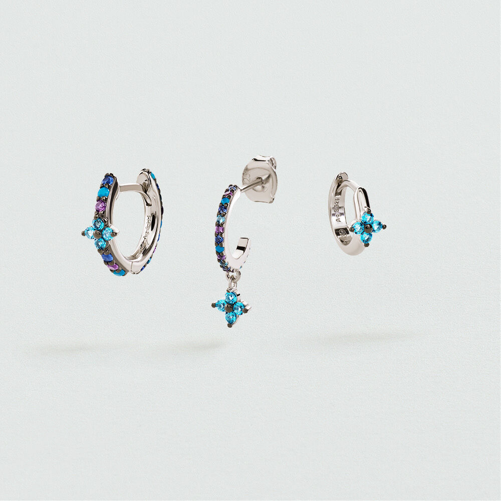 Set de boucles d'oreilles BELOVED MIX & MATCH - Multicolore / Argent&eacute; - Cr&eacute;oles  | Agatha