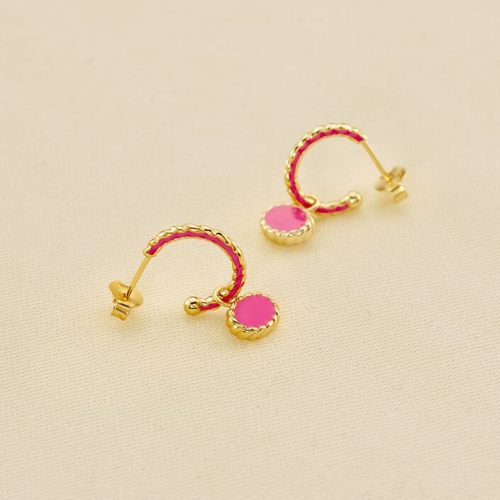 Créoles ATMA - Nacre /rose - Boucles d'oreilles  | Agatha