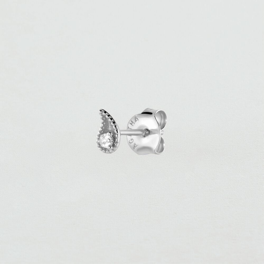 Piercing puce VIRGULA - Cristal / Argenté - Outlet  | Agatha