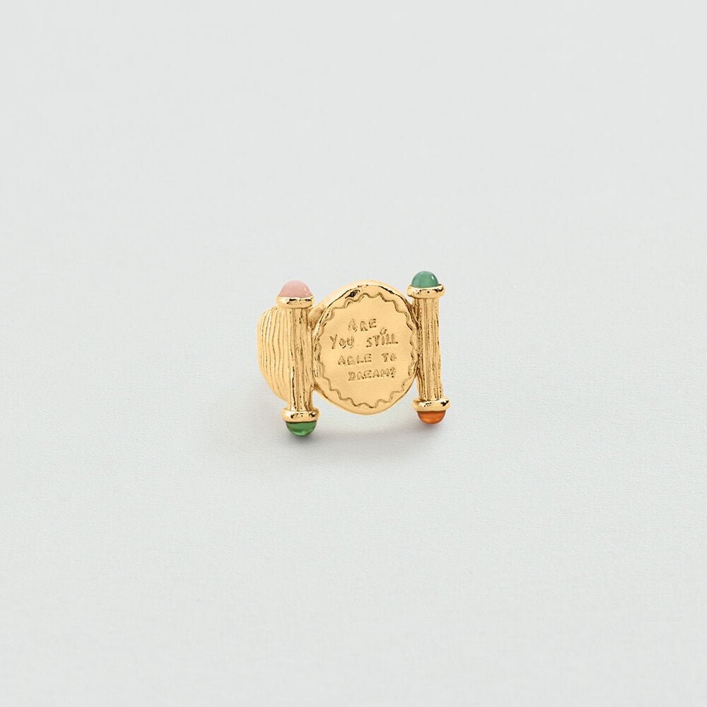 Bague large PANGEA - Multicolore / Dor&eacute; - Bagues larges  | Agatha