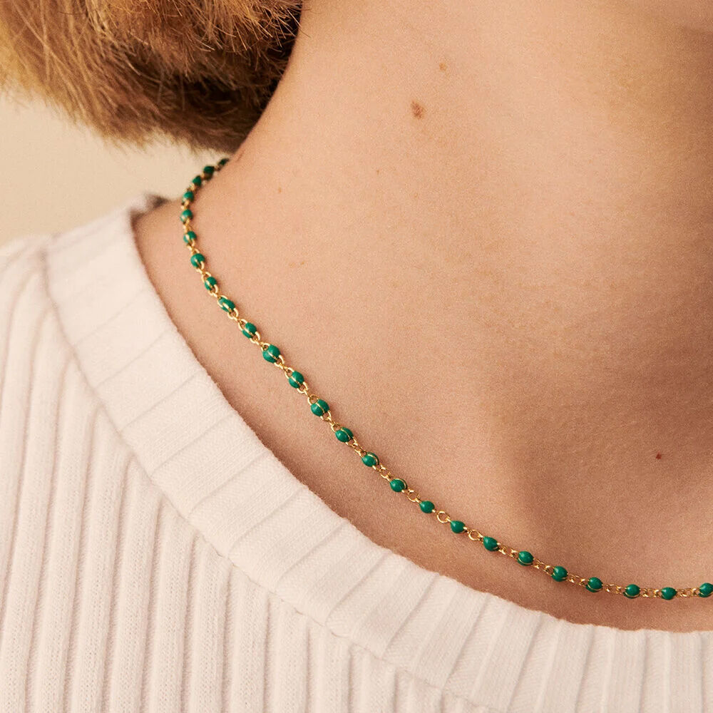 Collier ras du cou SMARTY - Vert / Doré - Colliers  | Agatha