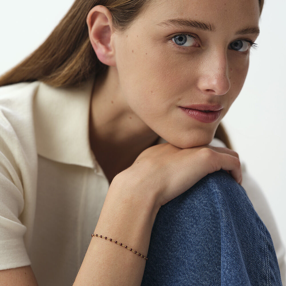 Bracelet souple SMARTY - Bordeaux / Doré - Bracelets  | Agatha