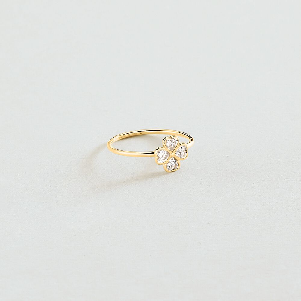 Bague fine FELICITE - Cristal / Doré - Bagues avec pierre  | Agatha