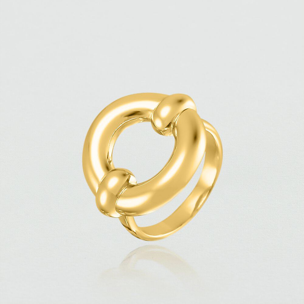 Bague large INES - Dor&eacute; - Bagues fantaisie  | Agatha